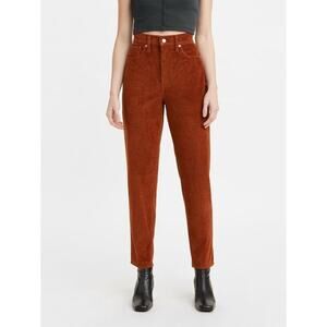 Levi's High Waisted Corduroy Mom Jeans Size 26 Orange Red Pants Autumn Staple
